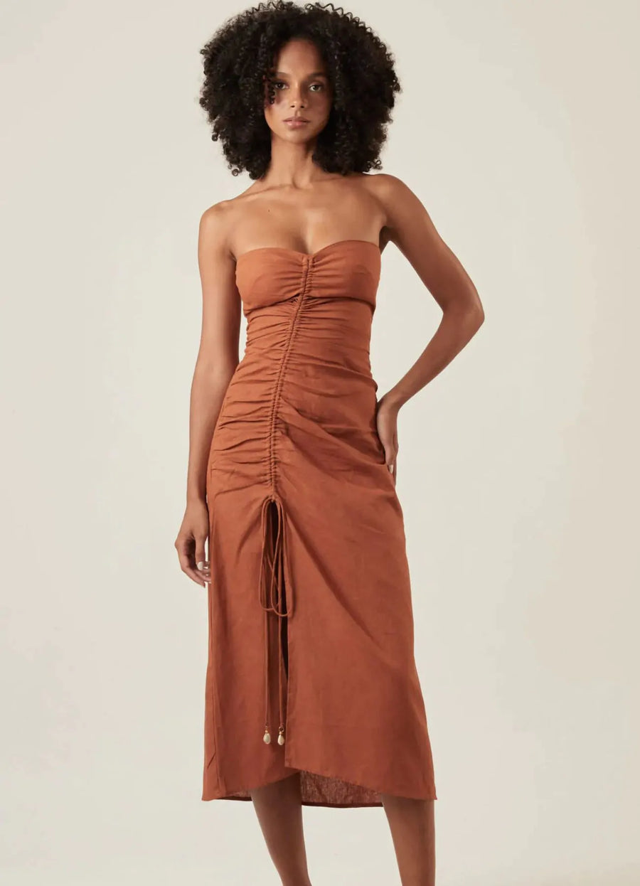 Vestido de Linho telha Laura