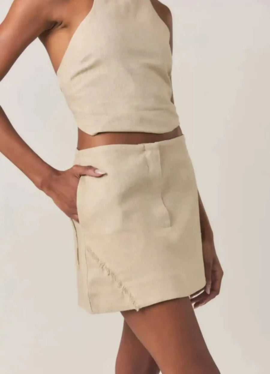 Saia de linho areia Bruna