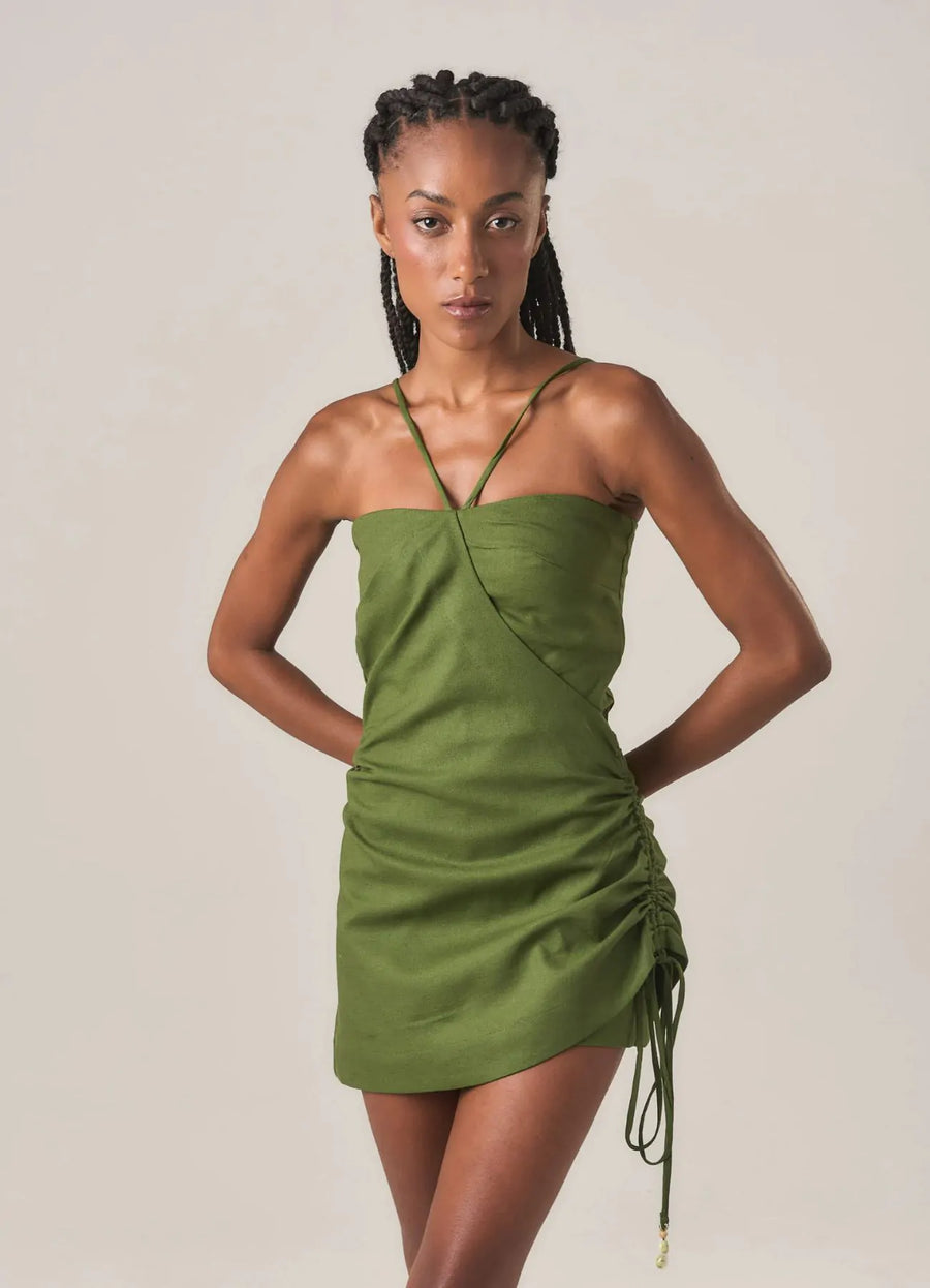 Macaquinho de linho verde Manu