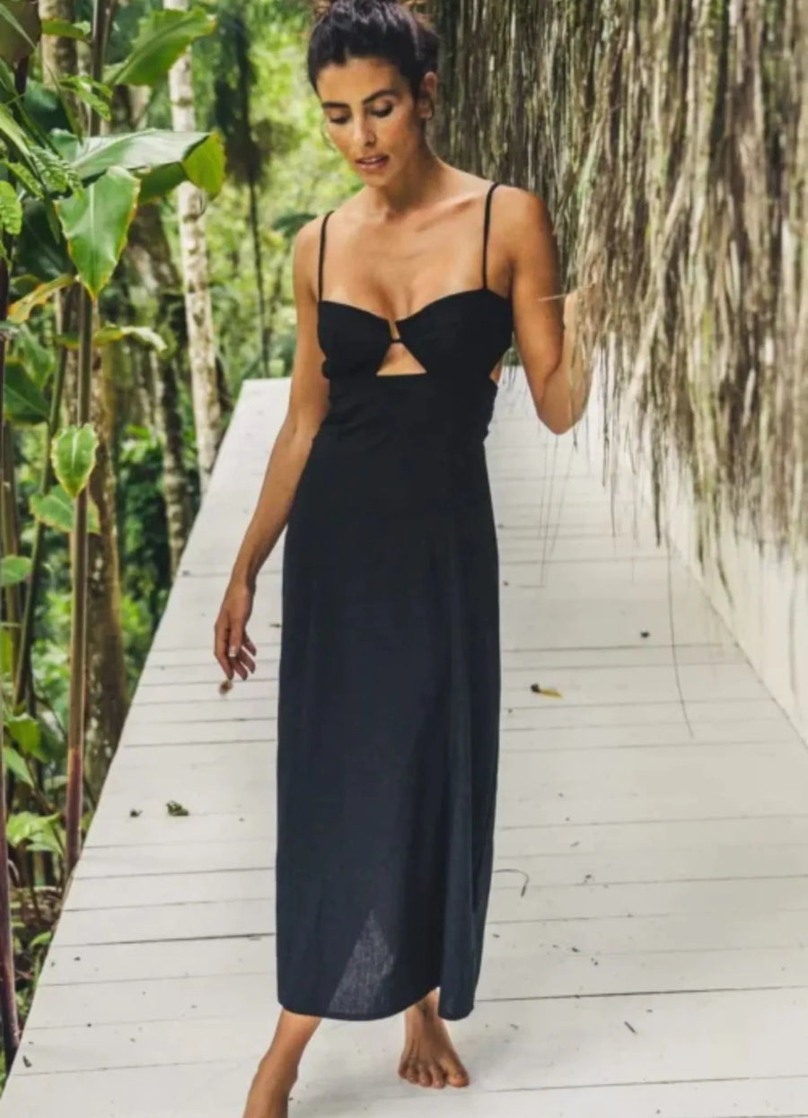 Vestido de Linho preto Alana
