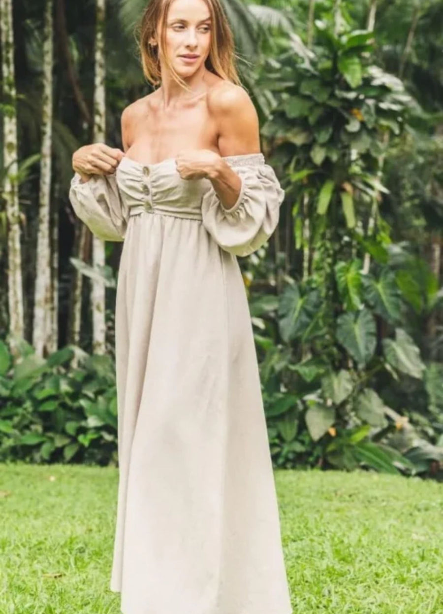 Vestido de Linho areia Iara