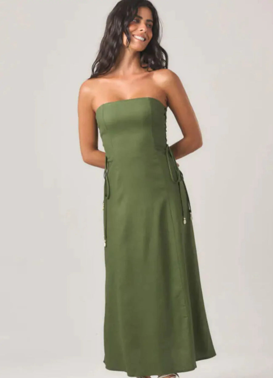 Vestido de Linho verde Marcela