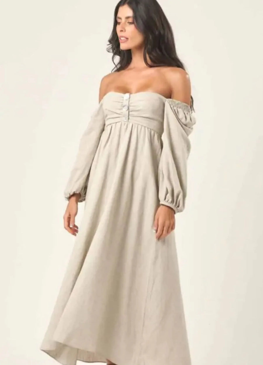 Vestido de Linho areia Iara