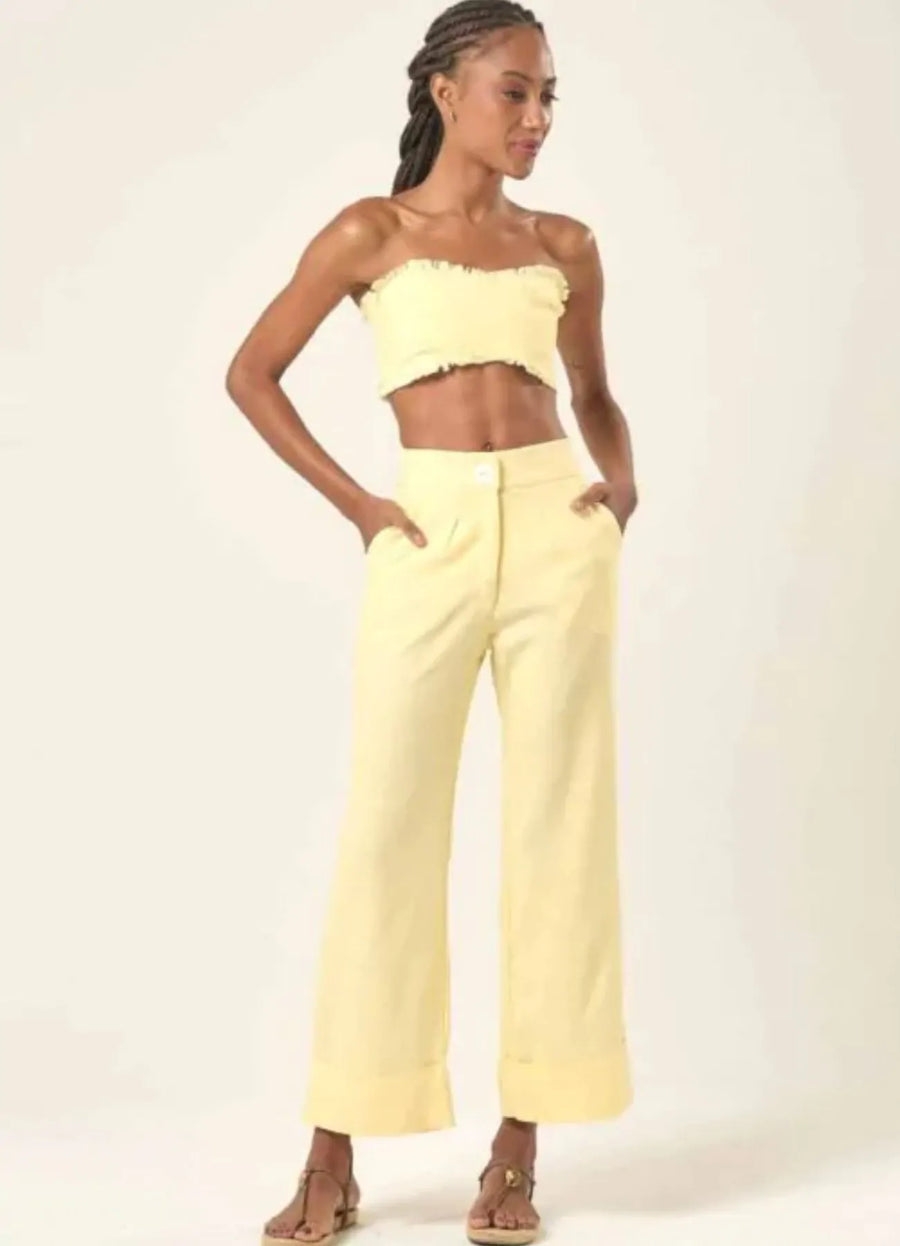 Calça de linho baunilha Julia