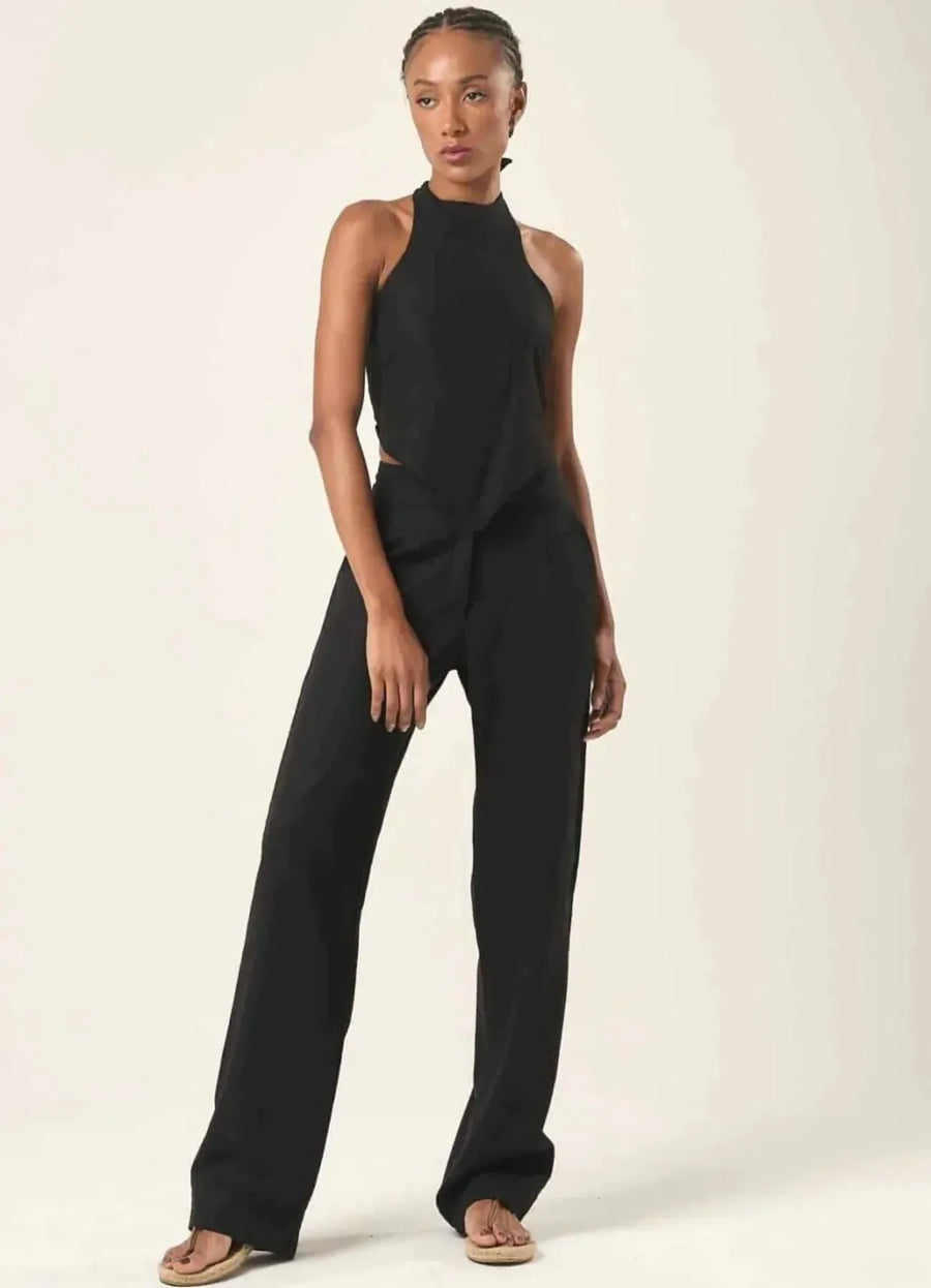 Calça de linho preto Elisa