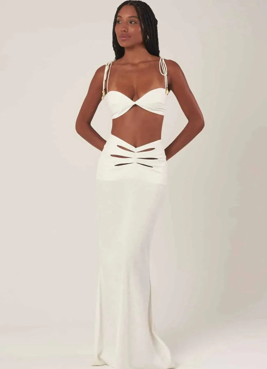 Saia de Linho off-white Gabriela