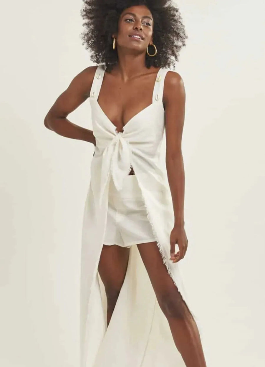 Tunica de linho off-white Mel