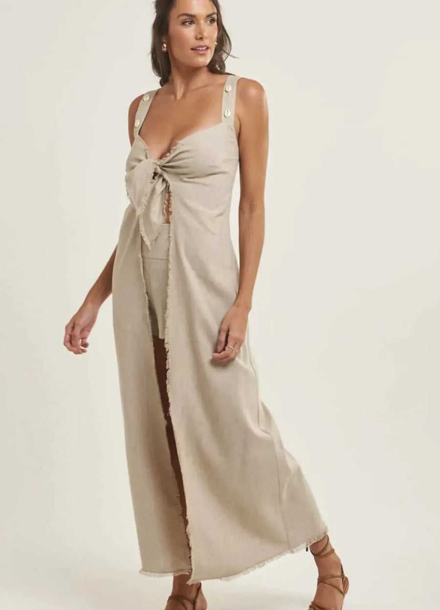 Tunica de linho Mel areia