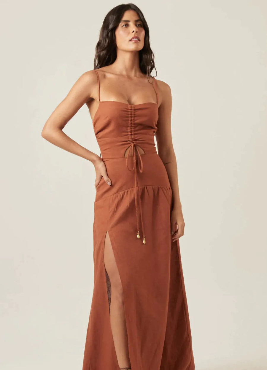 Vestido de Linho telha Vera
