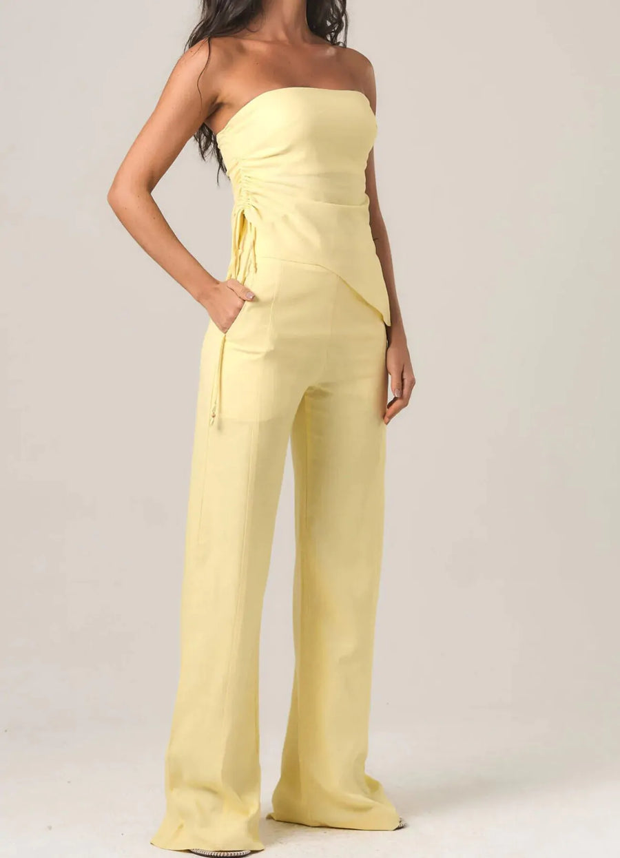 Calça de linho baunilha Gisela