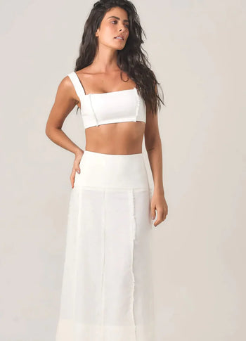 Saia de linho off-white Nati