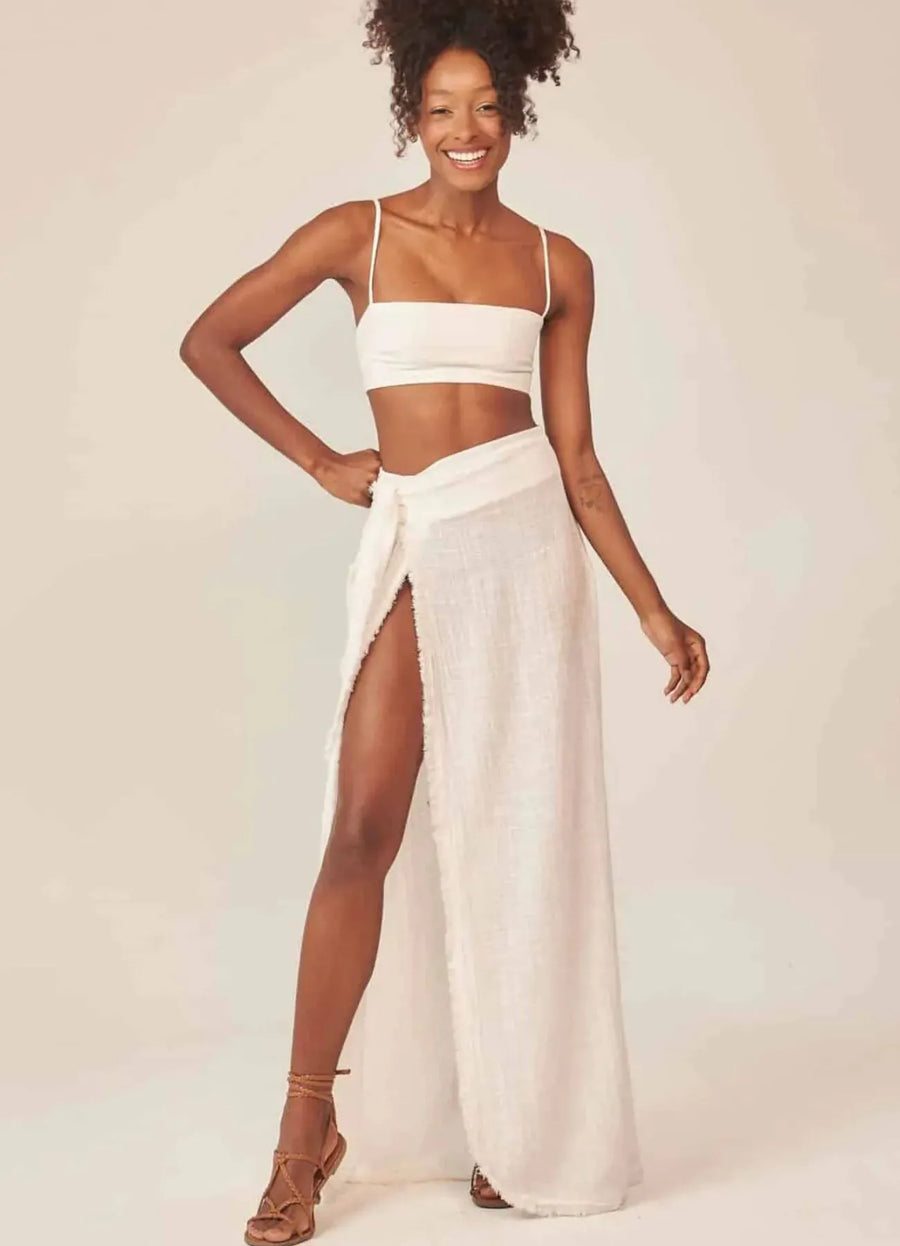 Saia off-white desfiada Silvia