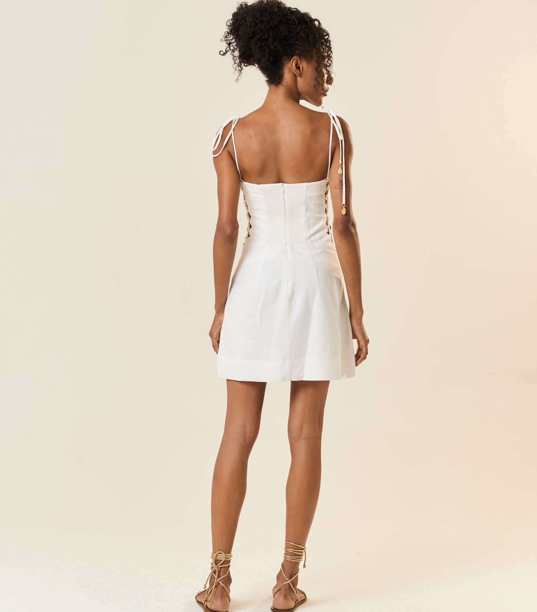Vestido de Linho off-white Celina