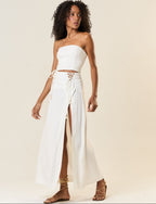 Top de linho off-white Zoe