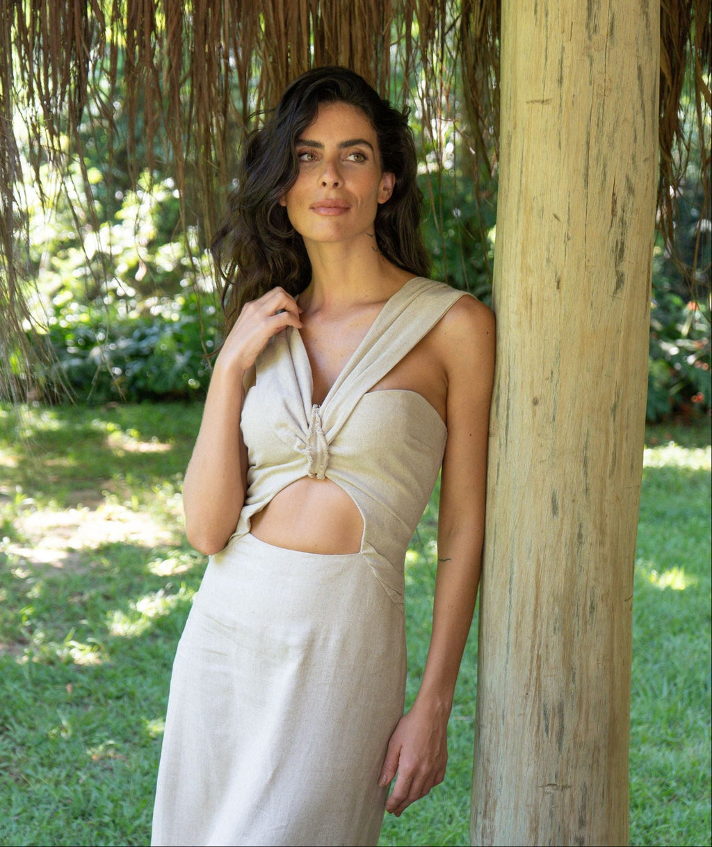 Vestido de Linho areia Erica