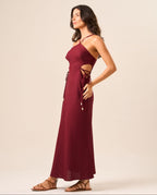 Vestido de Linho cereja Bárbara