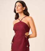 Vestido de Linho cereja Bárbara