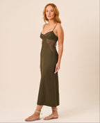 Vestido de Linho com Laise militar