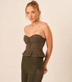 Top de Linho com Laise militar