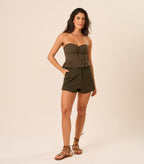 Top de Linho com Laise militar