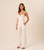 Top de linho off-white Nati