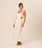 Vestido de Linho off-white Gisele