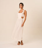 Vestido de Linho off-white Gisele