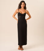 Vestido de Linho com Laise preto