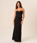 Saia de Linho com Laise preto