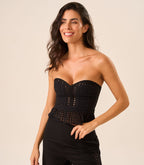 Top de Linho com Laise preto