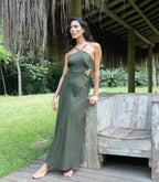 Vestido de Linho militar Bárbara