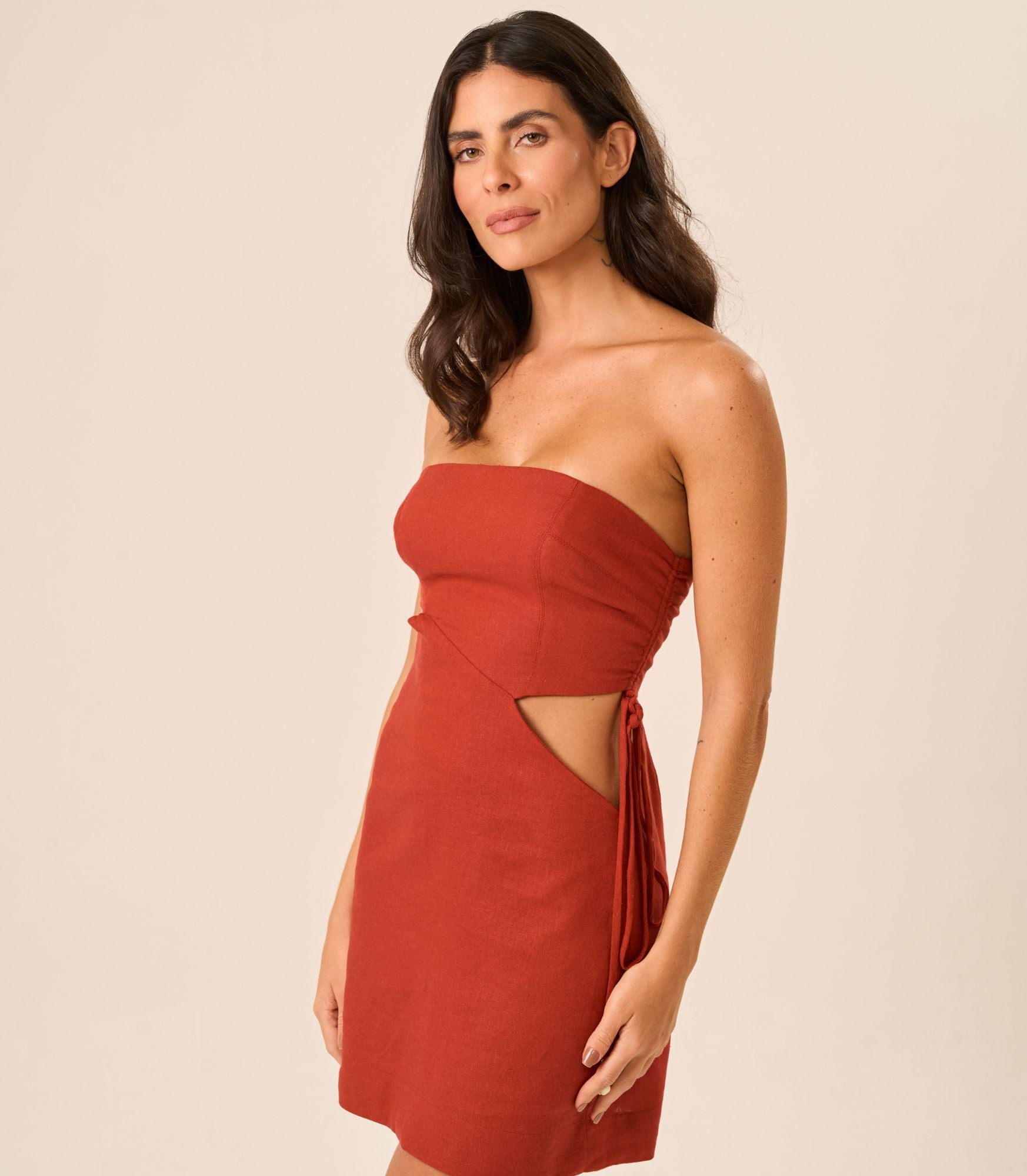 Vestido de linho pitanga Nanda