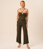 Calça de linho militar Guilhermina