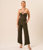 Top de linho militar Guilhermina