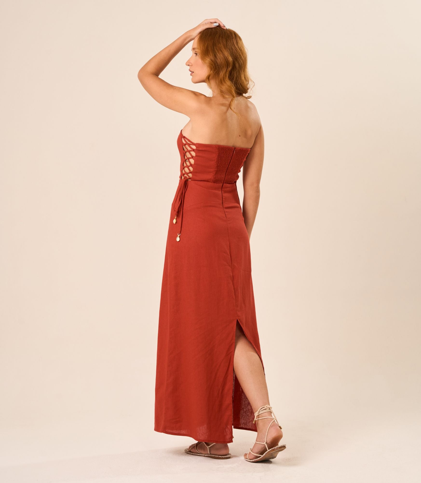 Vestido de Linho pitanga Marcela