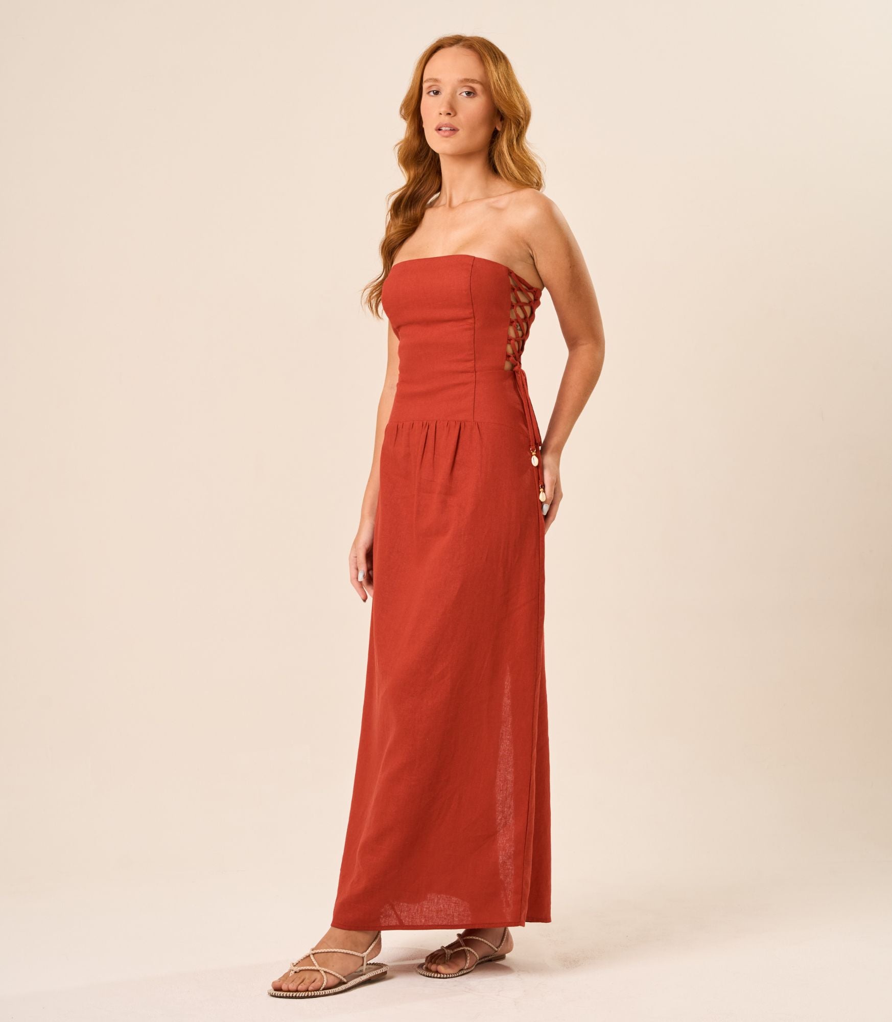 Vestido de Linho pitanga Marcela