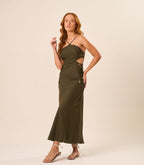 Vestido de Linho militar Bárbara