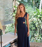 Vestido de Linho marinho Gisele