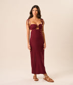 Vestido de Linho cereja Alana