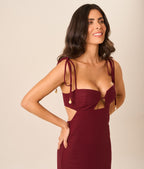 Vestido de Linho cereja Alana