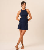 Vestido de linho marinho Babi