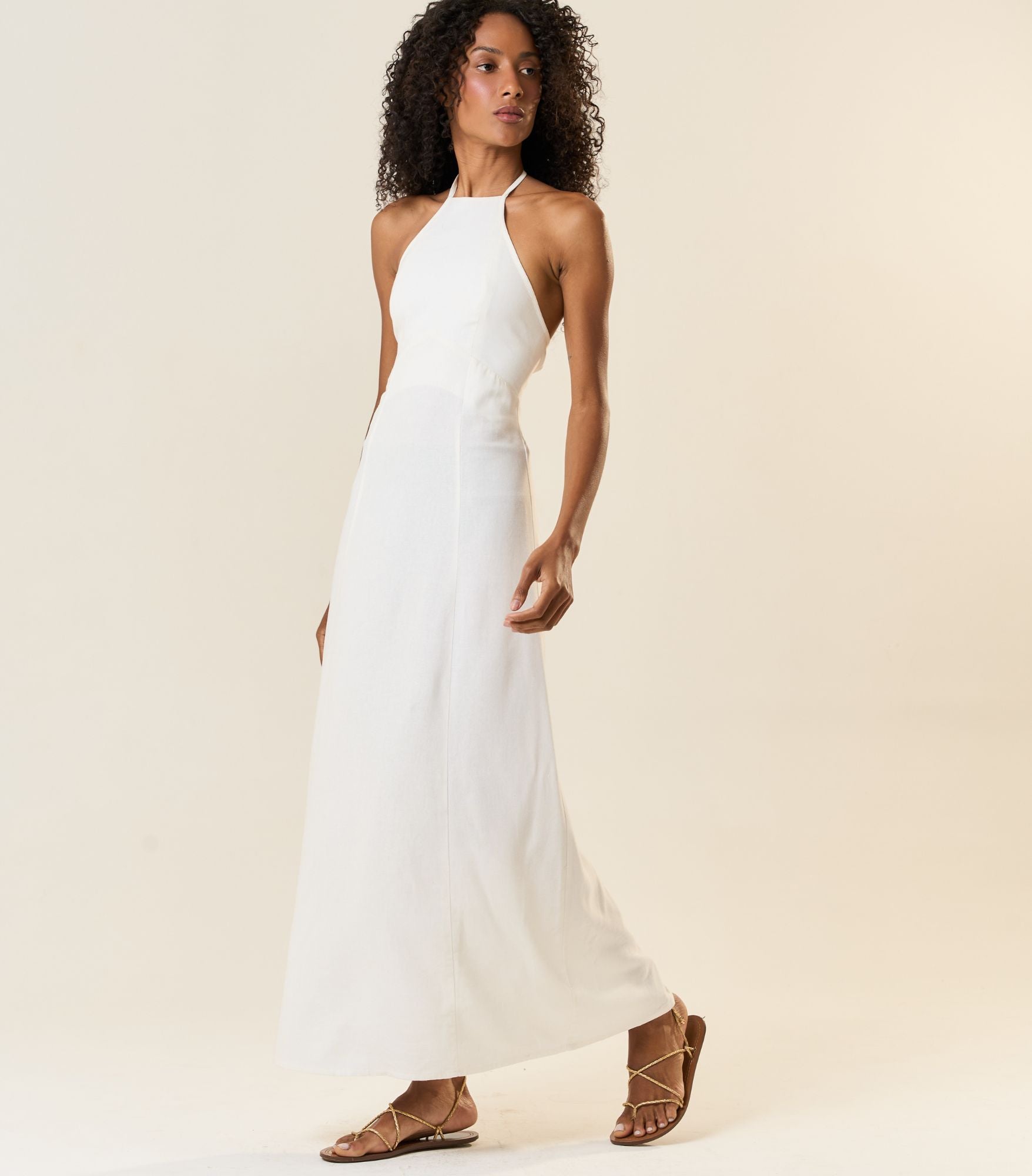 Vestido de Linho off-white Tricia