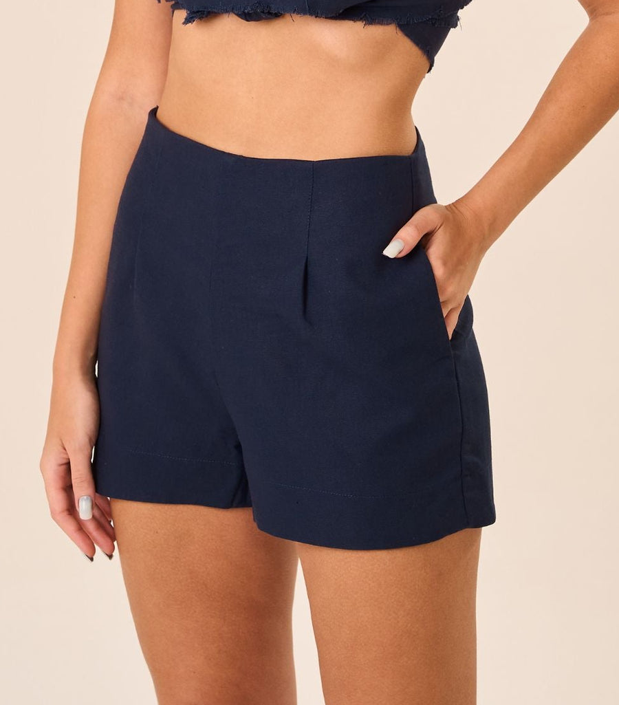 Short de linho marinho Milena