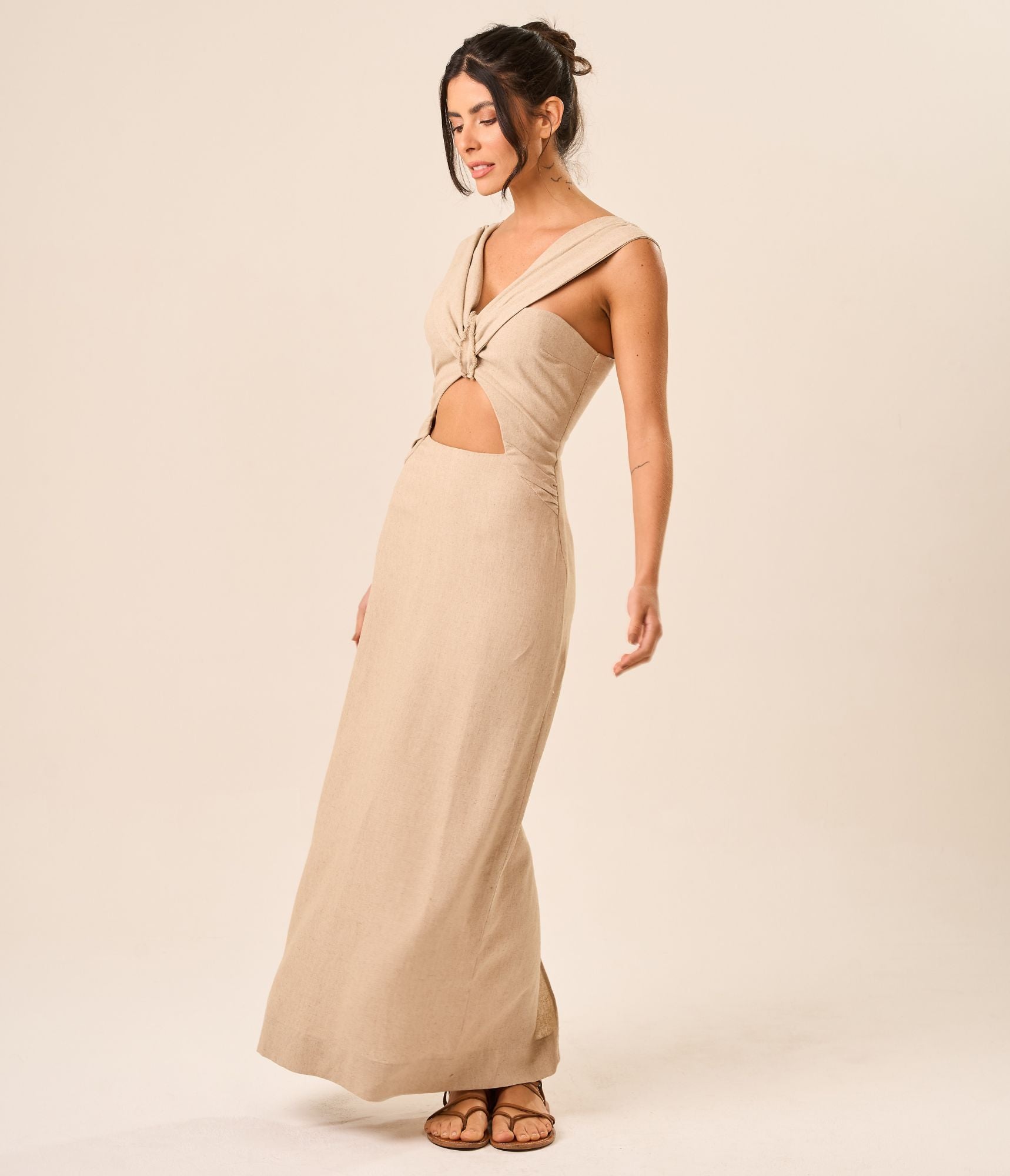 Vestido de Linho areia Erica