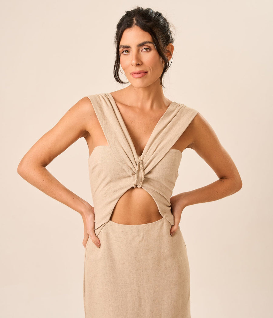 Vestido de Linho areia Erica