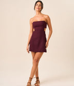 Vestido de linho jabuticaba Bia
