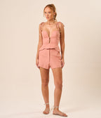 Top de linho rosé Rubia