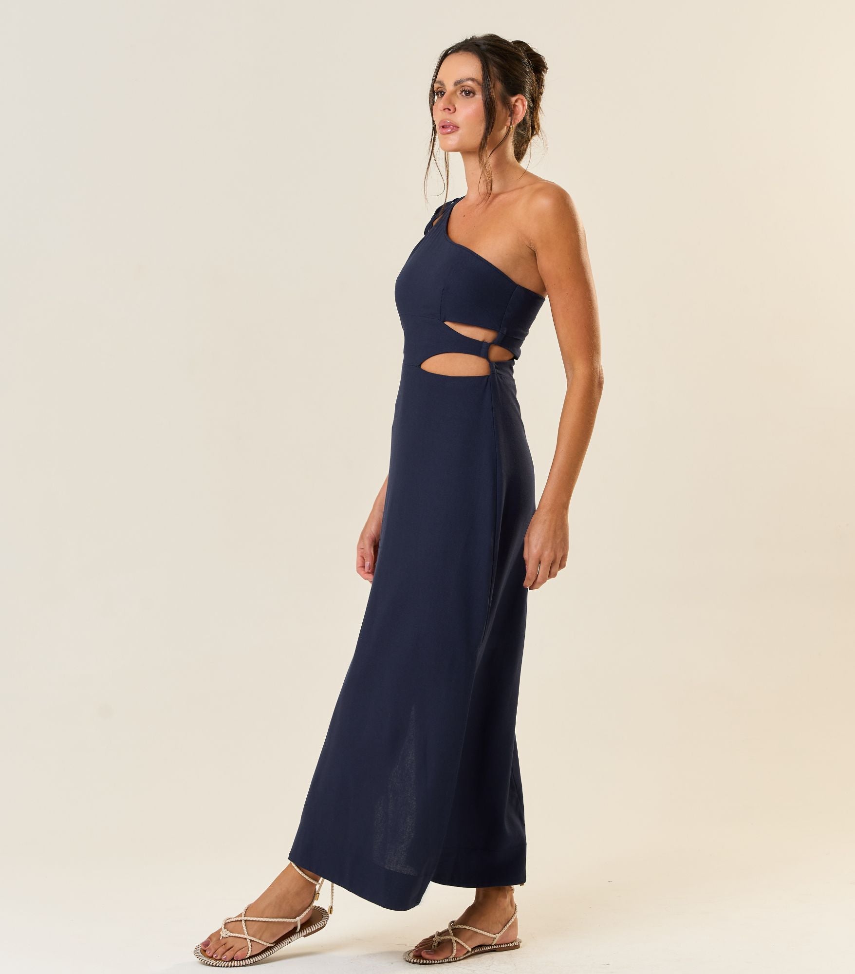 Vestido de Linho marinho Anna