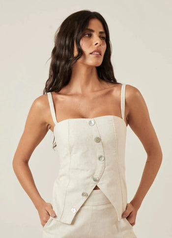Top de linho natural Roberta