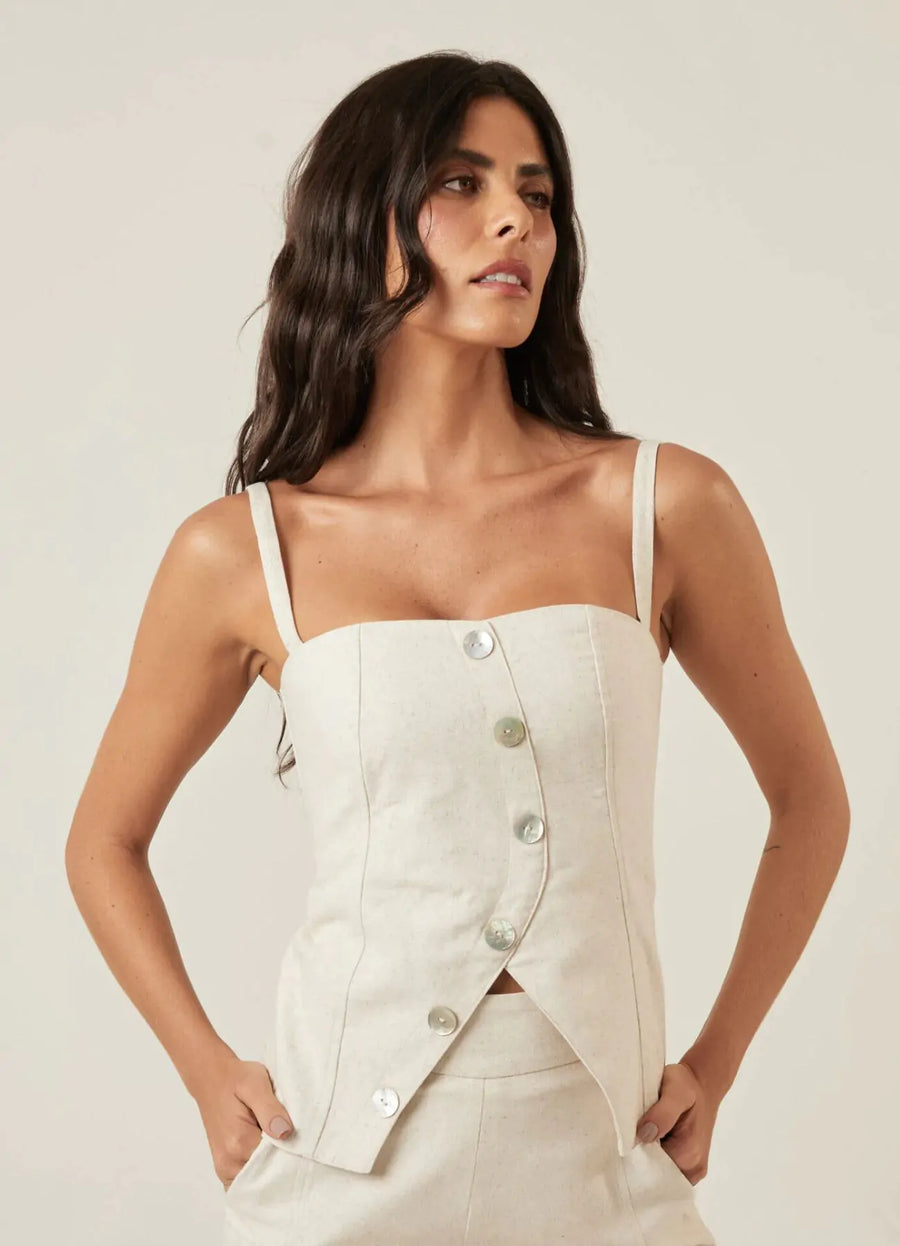 Top de linho natural Roberta